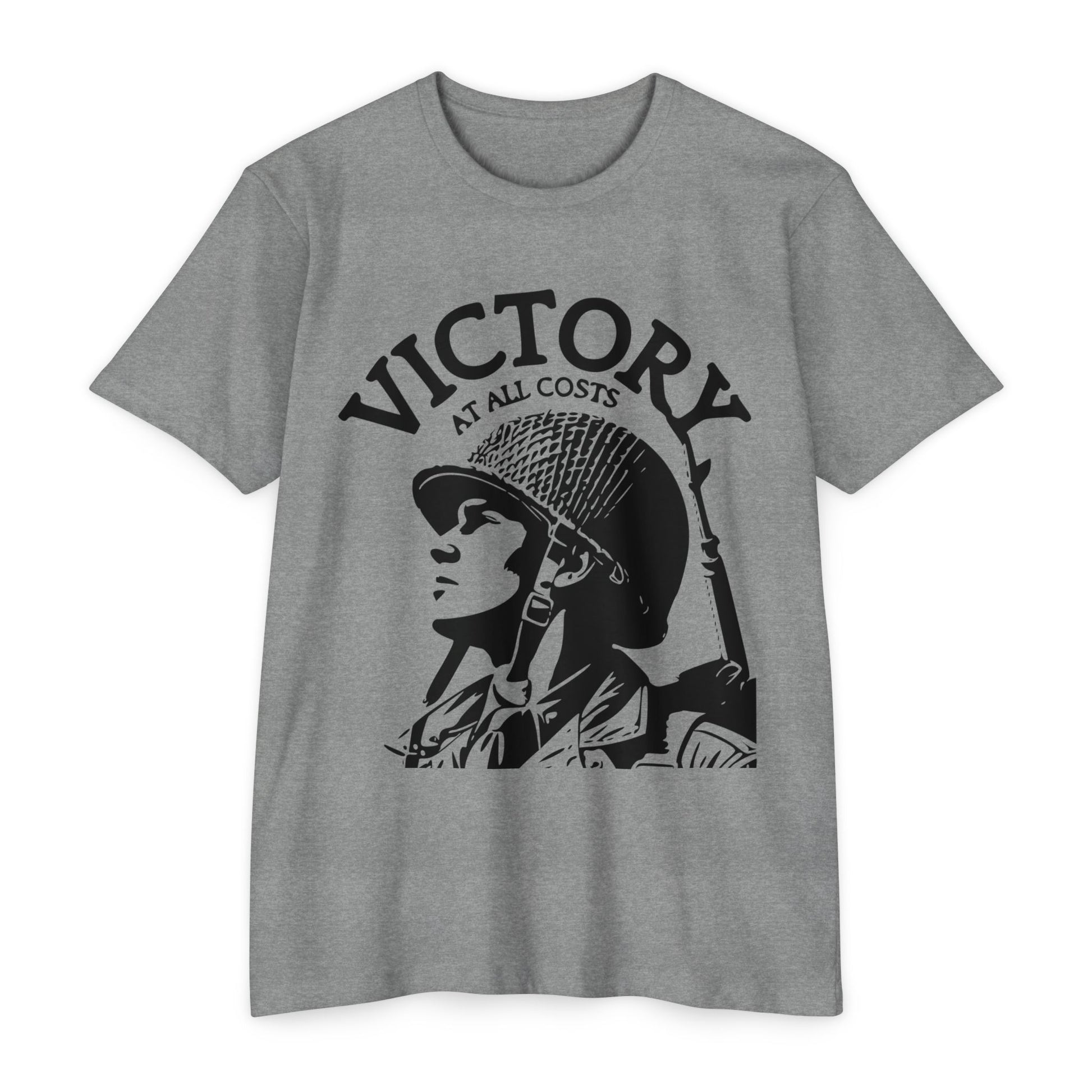 Victory at all costs gray tee