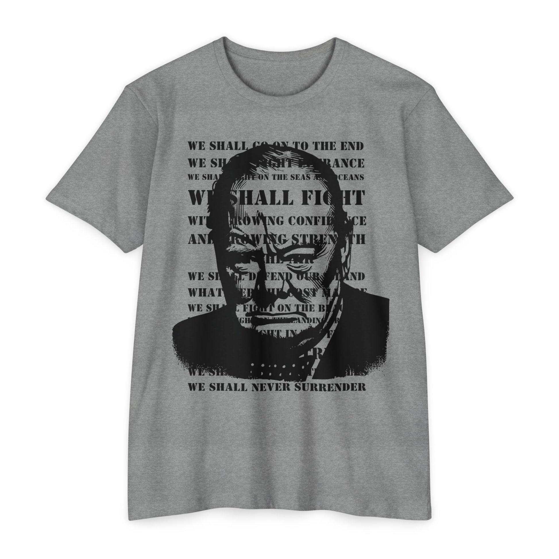 We shall fight on the beaches. Grey tee